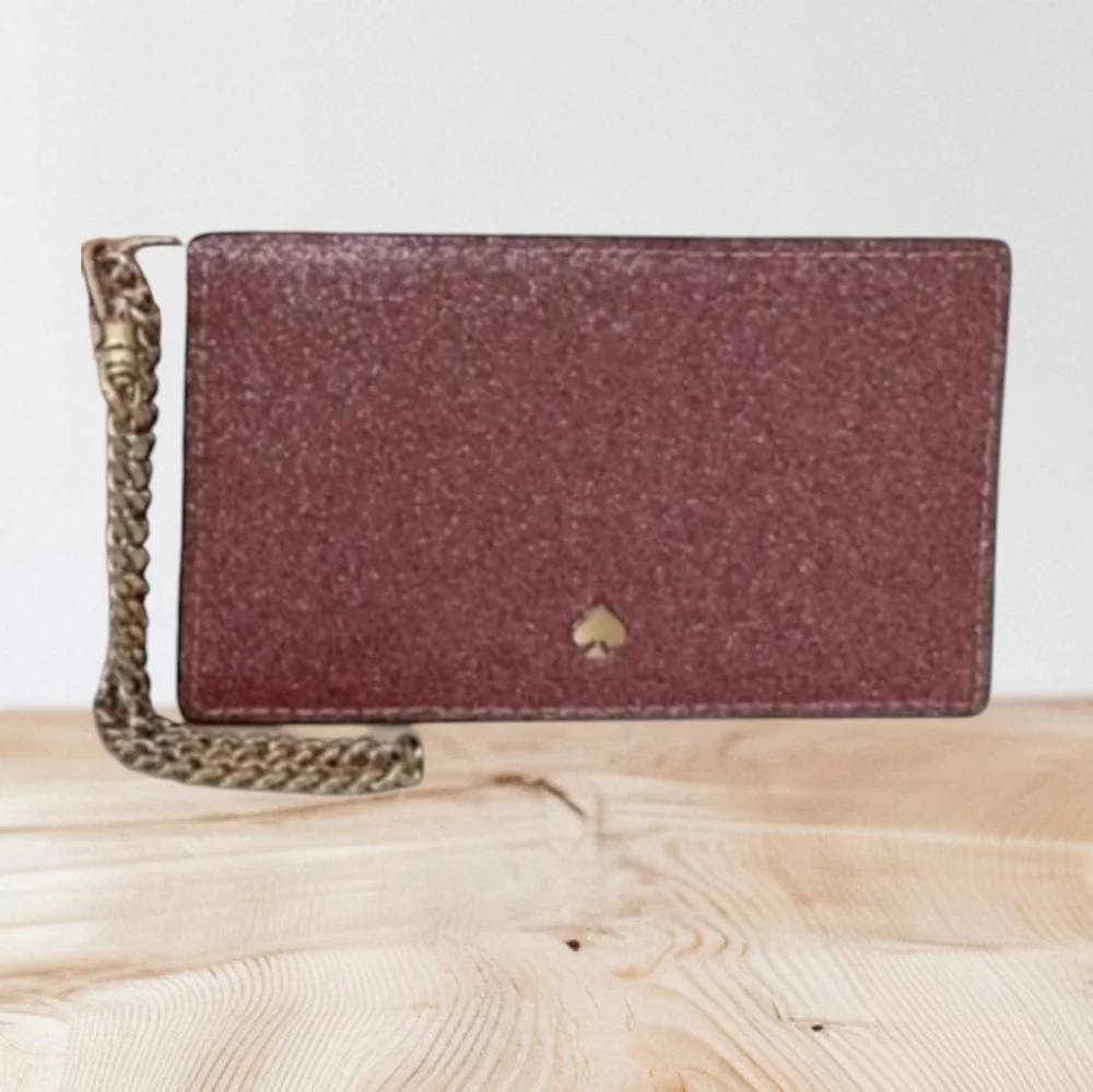 Kate Spade Glitter Pink Cardholder NWOT